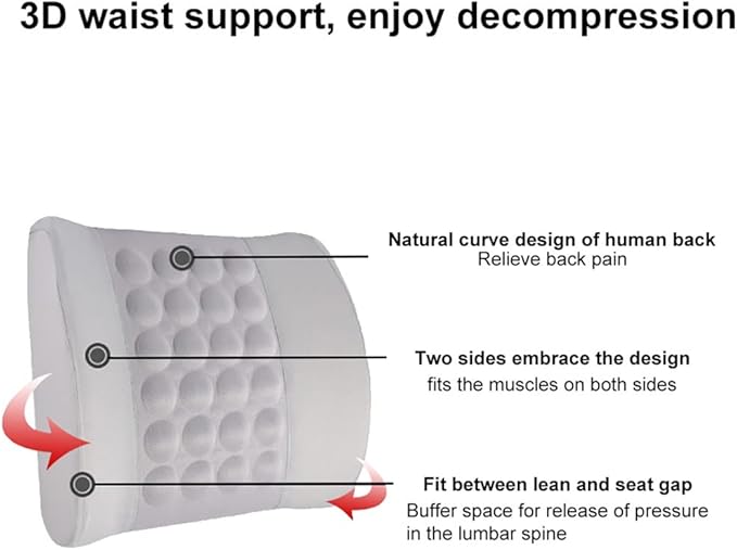 Electric Vibration Car Massager Waist Pillow Back Lumbar Supporting Cushion Seat Essential Accessories