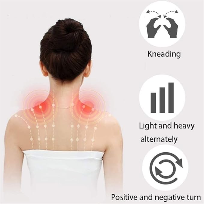 TOEWOE Back Massager Neck Massager with Heat Shiatsu Shoulder Massager Electric Deep Kneading Massager for Back Neck Muscle Relief Gift for Women Men (Color : Gold)