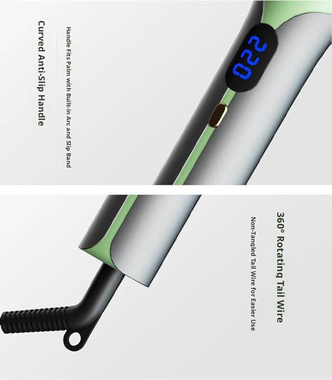 Multi-Functional Hair Curler and Straightener 30S Fast Heating 360° Rotating Cord 4 Temperature Settings Auto Shut Off