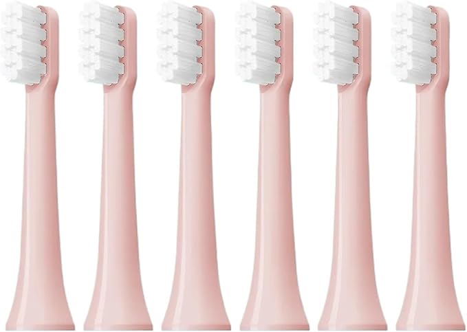 Compatible For Xiaomi Electric Toothbrush HeadCompatible For MijiaSonic T100 Replacement Brush Head MES603 Soft Bristle Universal(T100-PK-6Pcs)