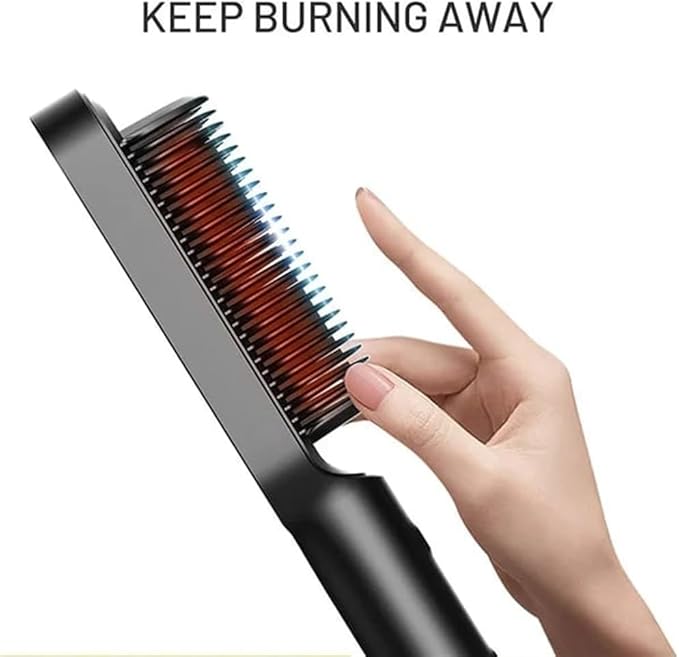 Hair Straightener Brush Hair Straightener Comb Straightening Brush for Women with 5 Temps 30s Fast Heating &amp Dual Voltage (Color : White)