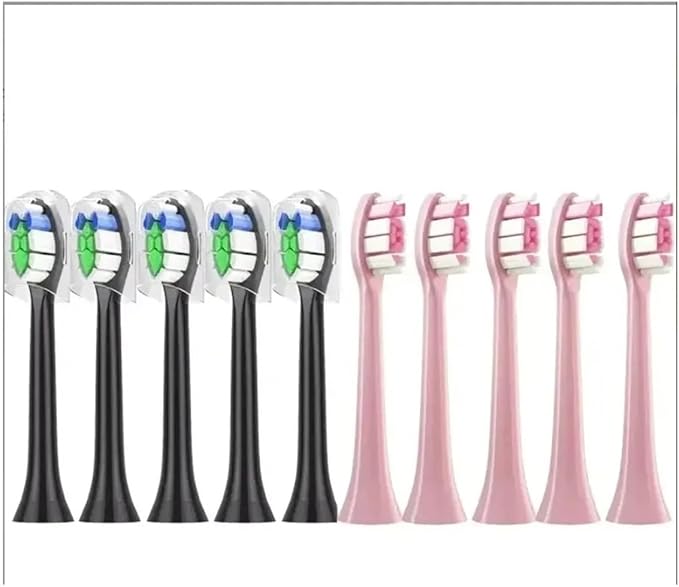 10PCS Brush HeadsCompatible for Philips H X3/6/8/9 Series Electric Toothbrush Vacuum Sealed Packaged Replacement Toothbrushes(10PCS-W2-black)