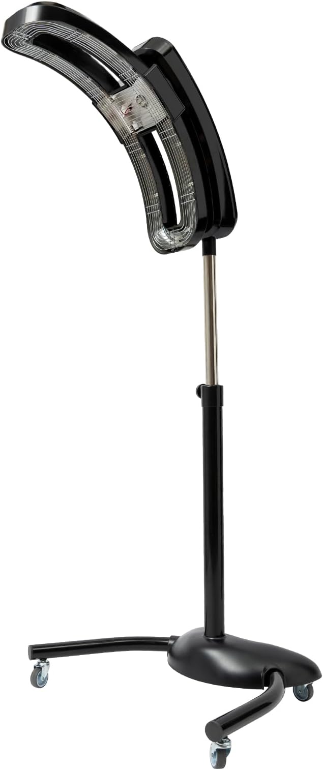 Vertical Hairdressing HeaterStanding Salon Hair DryerAdjustable Standing Hair Dryer with TimerTemperature ControlSalon Hair Processor for ColoringPerming 110V (Black)