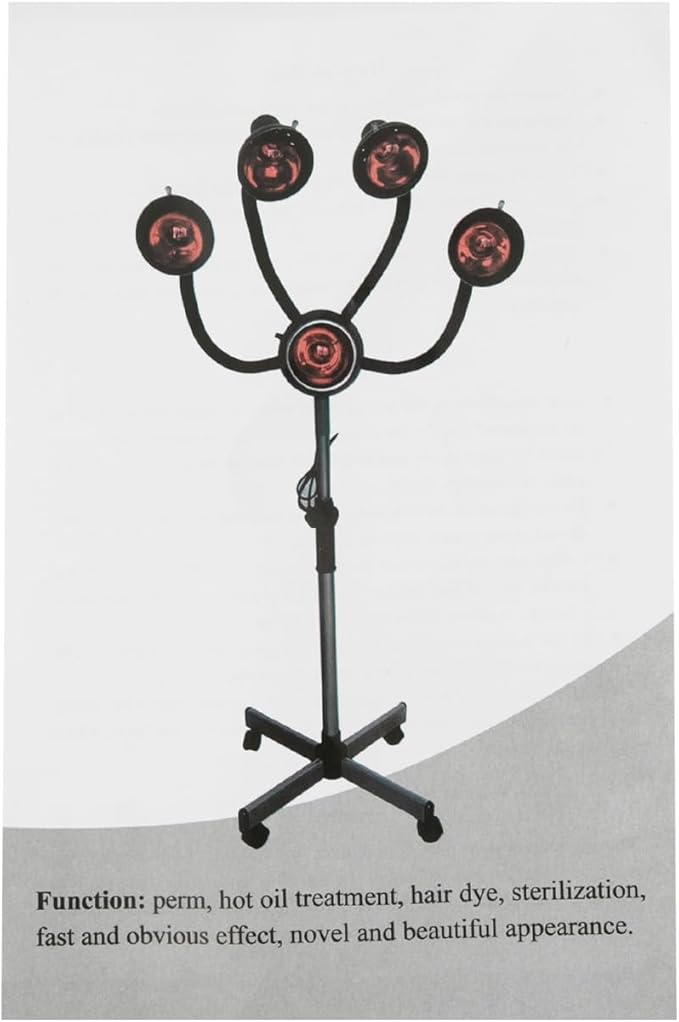 5 Head Infrared Heat Lamp for Salon Infrared Hair Color Processor with Flexible Arms Heat Lamps Hair Processing Machine for Salon