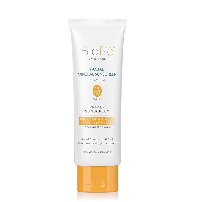 Facial Mineral Sunscreen SPF 40 Non-Tinted Zinc Oxide &amp Titanium Dioxide Lightweight Matte Face Sunscreen for All Skin Types Oil-Free 1.75 oz