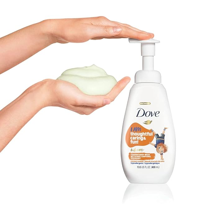 Dove Foaming Body Wash 4 Count For Kids Coconut Cookie Sulfate-Free Skin Care 13.5 Fl Oz