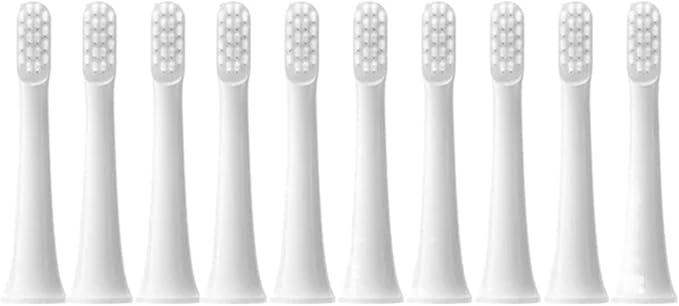 Compatible for MIJIA T100 Replacement Brush Heads Sonic Electric Toothbrush Vacuum Soft Bristle Suitable Nozzles 10Pcs Clean(10pcs White)