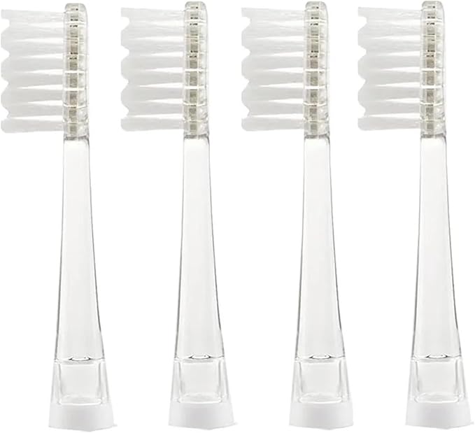 4 Pcs/Pack Replacement Brush HeadsCompatible for Seago SG-906/915SG-612/623/628/621/677C5/C6/C8/C9EK6/EK7/EK2(4 Pcs Transparent)