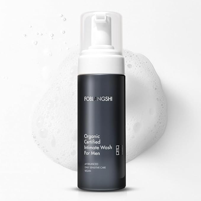 100% Natural Ingredients Premium Organic Intimate Wash for Men pH Balanced Foaming Hygiene Wash Gentle Daily with Probiotics Reduce Odor Sensitive Skin Sulfate-Free Vegan Korea No.1
