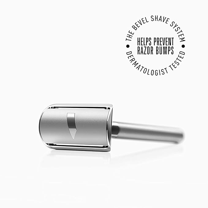 Bevel Safety Razor with Brass Weighted Handle and 10 Double Edge Safety Razor Blade Refills Single Blade Razor for Men Designed for Coarse Hair to Prevent Razor Bumps Black
