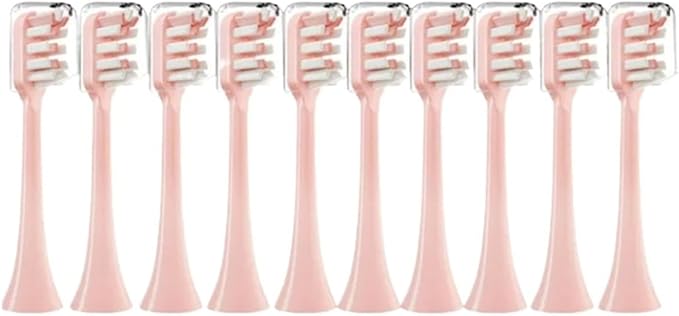 Compatible for 10pcs Replacement Brush Heads for SOOCAS X3 X5 V1 X3U Soft Bristle Electric Toothbrush Sealed Packed(10pcs Pink)