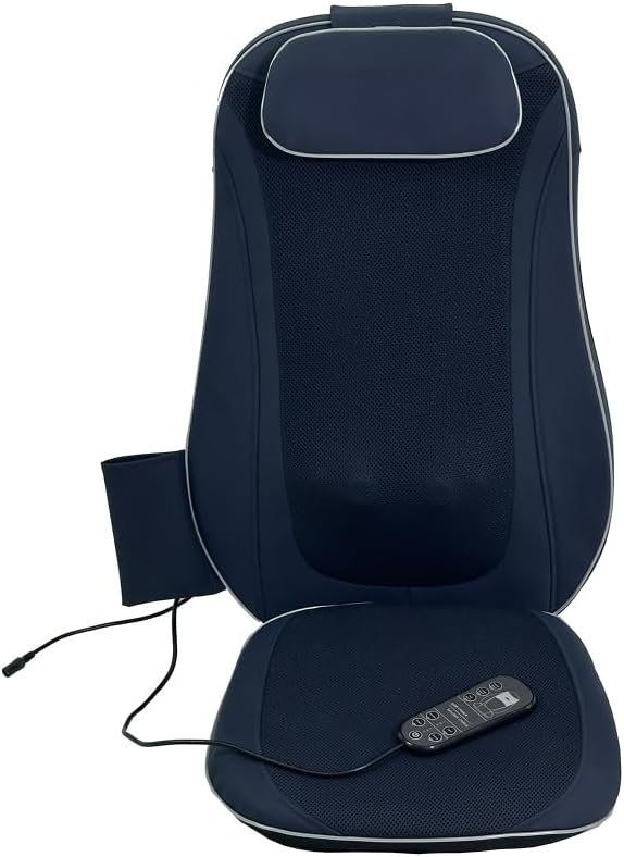 Shiatsu Back and Neck Massager with Kneading Heat Function for Deep Relaxation - Dark Blue