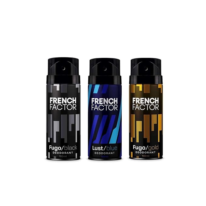 VIVA Body Spray Deodorant Combo Pack For Men Lust Blue Fugo Gold &amp Fugo Black Long-Lasting Fragrance Everyday Use Deo 150ml (Pack Of 3)