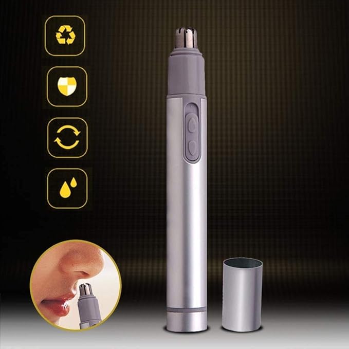 Ear Nose &amp Brow Trimmer Clipper – Painless Nose Hair Detail Trimmer for Men &amp Women Battery Operated Electric Groomer Easy Cleaning Waterproof Painless Facial Hair Remover
