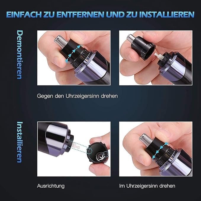 Nose Hair Trimmer 4 in 1 Ear and Nose Hair Trimmer for Men Painless Nose Hair Remover Men Grooming Kit USB Rechargeable Black