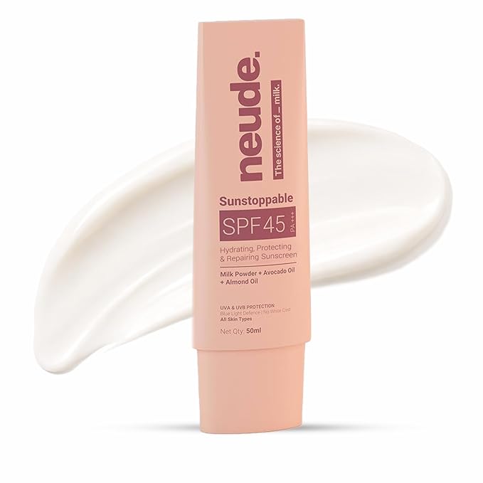 Neude Sunstoppable Sunscreen With Spf 45 Pa+++ &amp No White Cast For Men &amp Women Daily Use Broad-Spectrum Protecting &amp Repairing Sunscreen Moisturizer Blue Light Protection Paraben-Free