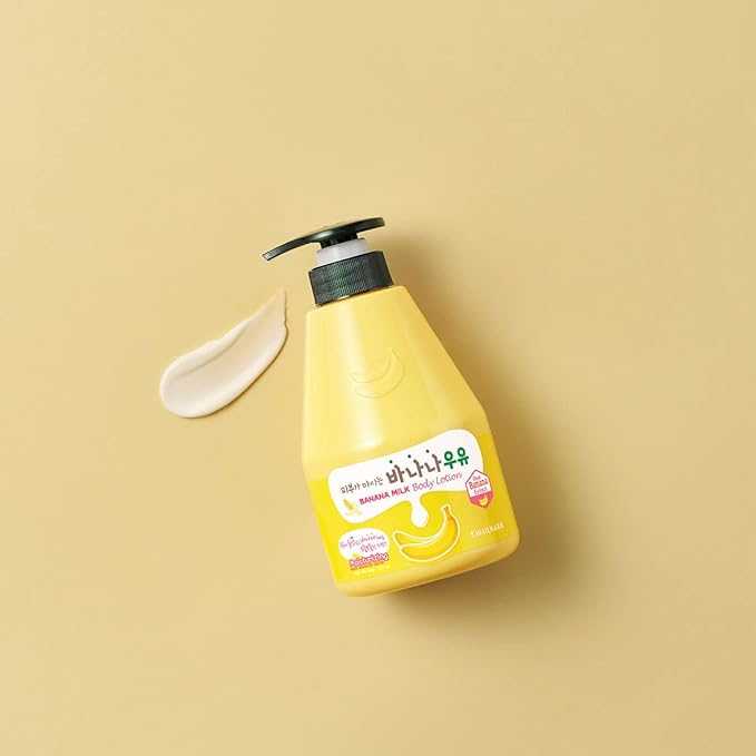 WELCOS Kwailnara Banana Milk Body Lotion &amp Body Wash Set – Moisturizing &amp Revitalizing Korean Skincare Bundle with Banana Extract 560g / 19.75oz Each