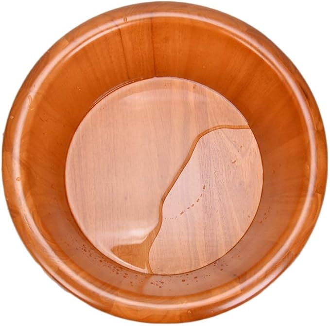 Katzowen Pedicure Foot Soak Tub Solid Wood Foot Tub Raised Wooden Foot Tub Wooden Foam Basin Foot Spa Household Wash Ba (Color : Foot Bath Without Cover)