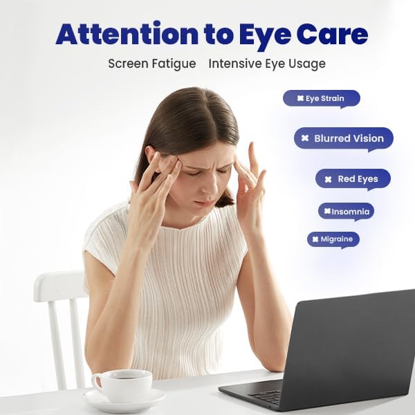 EZOO Smart Eye Massager with Visualization Window Five Built-in Modes and Adjustable Settings for Stress Relief Headaches and Sleep Aid
