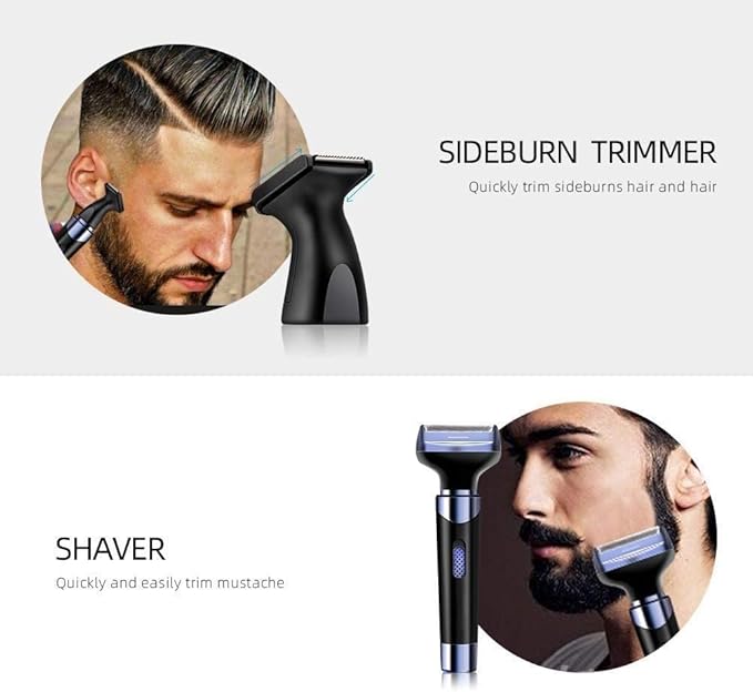 Ear and Nose Hair Trimmer for Men &amp Women 4 in 1 Electric Eyebrow Trimmer Painless Nose Clippers Facial Hair Remover Waterproof with Dual Edge Blades