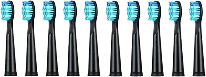 5-10Pcs Replacement Brush Heads for Seago Fairywill Electric Toothbrush FW SG 507 508 515 551 917 959 908 Dupont Bristle(10pcs Black)