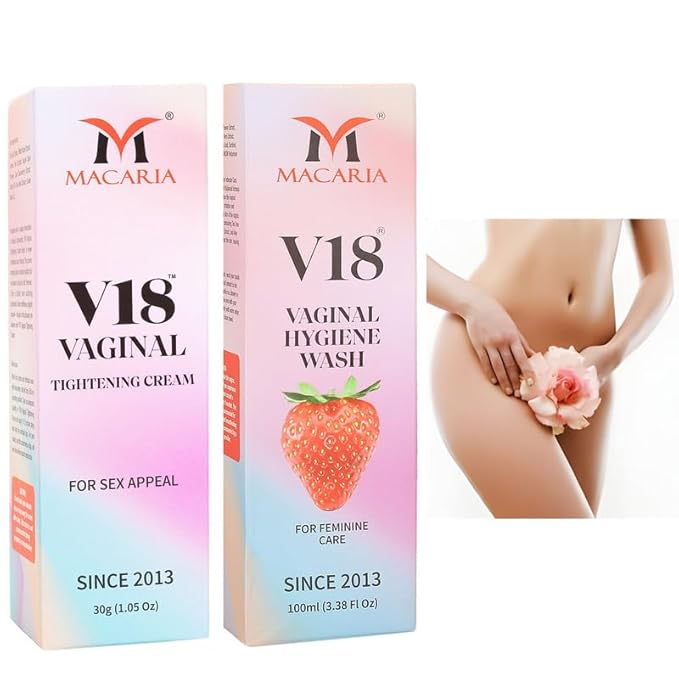 MACARIA V18 Virgin vaginal tightening feel again cream gel + vaginal feminine Wash For Married Women