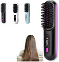 Go Brush Pro Portable Straightener Brush GoBrush Pro Rechargeable &amp Cordless Mini Hair Comb (Pink)