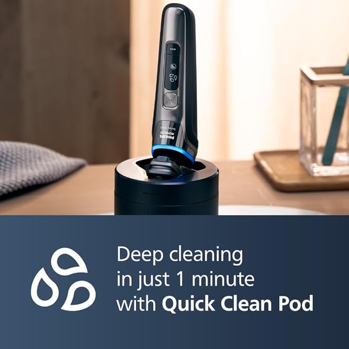 Philips Norelco Shaver Series 9000 Wet and Dry Electric Shaver with Lift &amp Cut Shaving System and SenseIQ Technology Pop-up Trimmer Cleaning Pod Charging Stand and Travel Case Model S9987/85