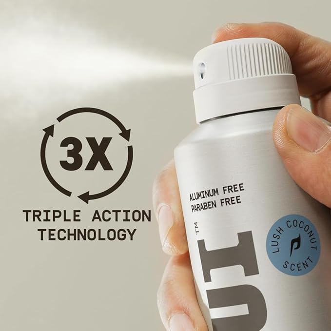 Papatui by Dwayne Johnson Full Body Deodorant Spray for Men | Aluminum-Free Odor Protection Moisture Absorption Long Lasting Scent | Lush Coconut | 4oz (Pack of 3)