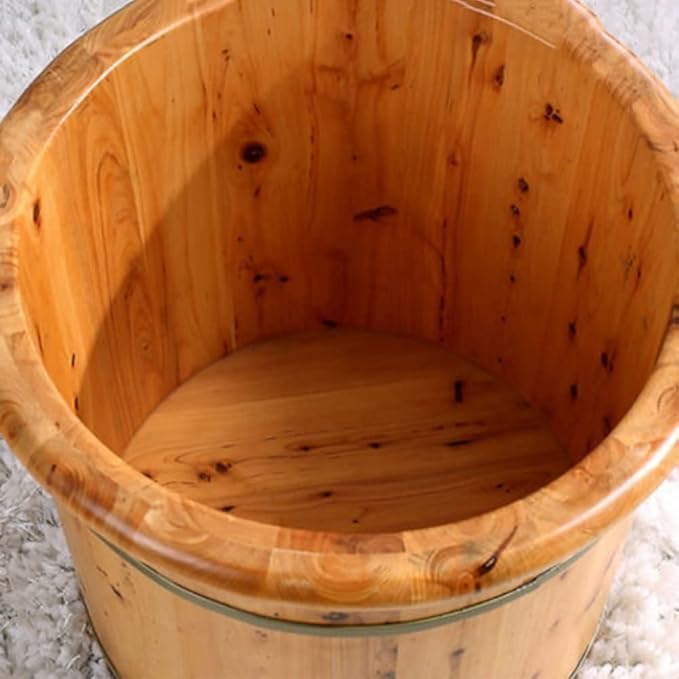 Foot Tub Wooden Foot Basin Reducing stress Cedar Massage Beads With Cover Foot Tub Foot Bath Barrel Foot Tub Footbath Barrel Footbath Foot massage foot Bath Wooden Bucket Foot Spa Household Wash Ba