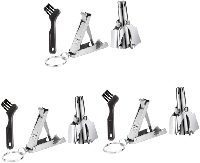 3sets Practical Nose Hair Trimmer for Men Women No Battery Needed Safe and Painless