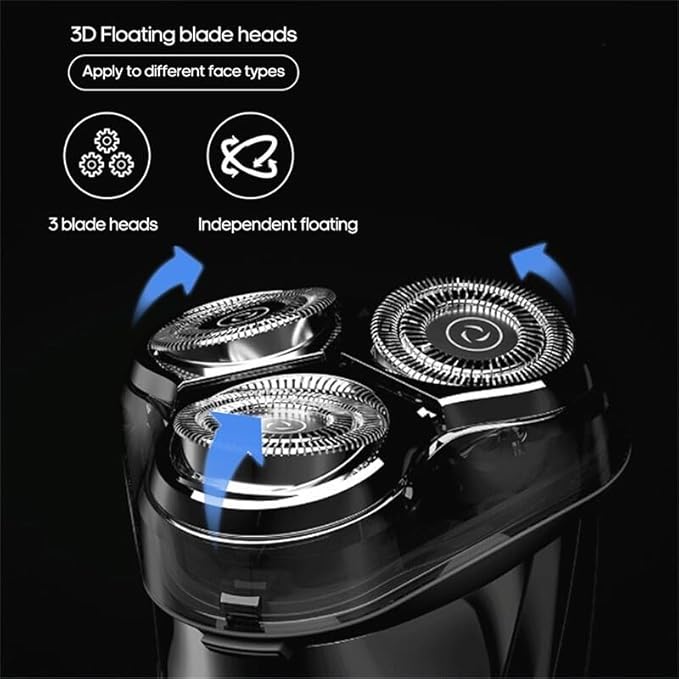 Head Shavers for Bald Men Electric Shavers For Men Face Shaver With Popup Trimmer Rechargeable Wet &amp Dry Dual Use IPX7 Waterproof (Color : Black)