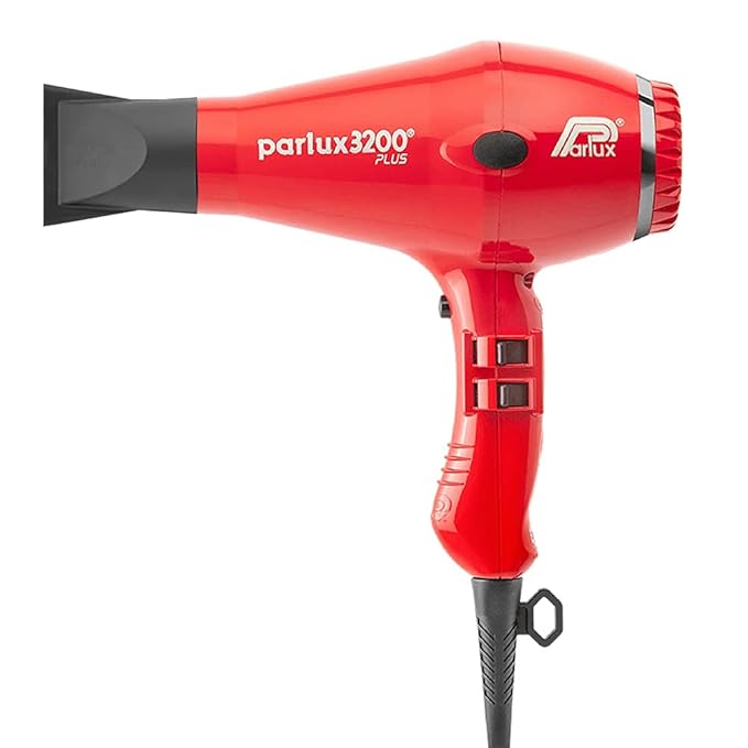 Parlux 3200 Plus Red Hair Dryer + M Hair Designs Metal Mesh Diffuser (Bundle) – Professional Ionic Blow Dryer for Fast Drying Frizz Control &amp Voluminous Styling