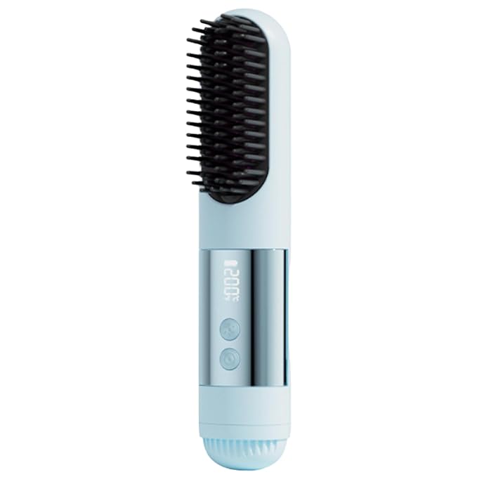 Cordless Hair Straightener Brush Cool Air Portable Hair Straightener for Quick Styling 30-Second Heat Up 3 Temperature Settings for All Styles| Combs