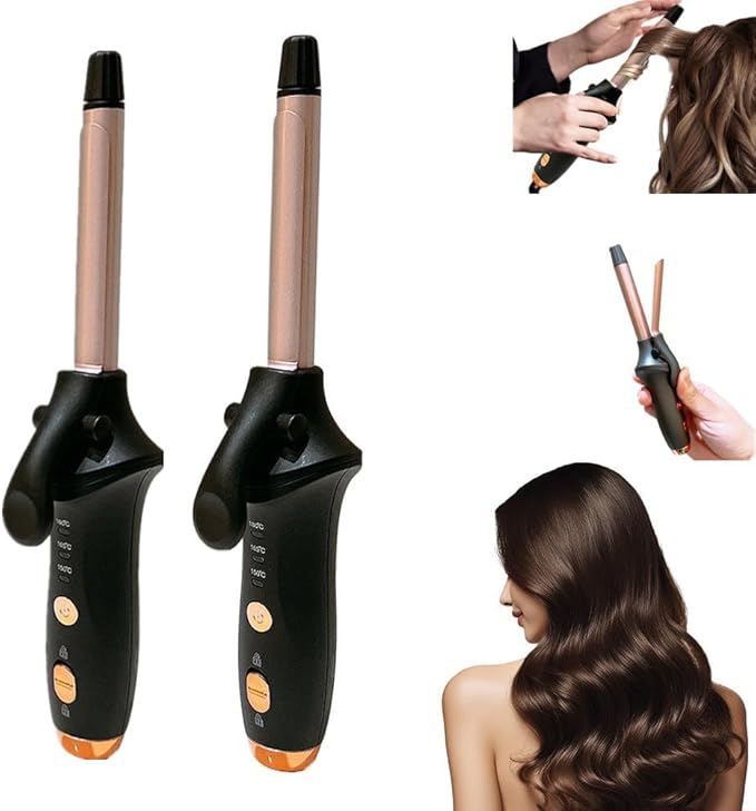 Cordless Curling Iron Rechargeable USB Rechargeable 4000 mAh Cordless Hair Curler 356°F Mini Travel Curling Iron 3 Temp Setting Travel Portable 2 in 1 Hair Straightener and Curler