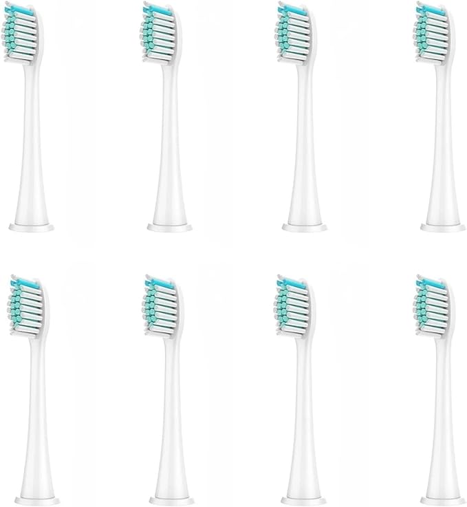 8Pcs Replacement Brush Heads Compatible for Philips Sonicare Clean HX3/HX6/HX9 Series Toothbrush(8Pcs White)