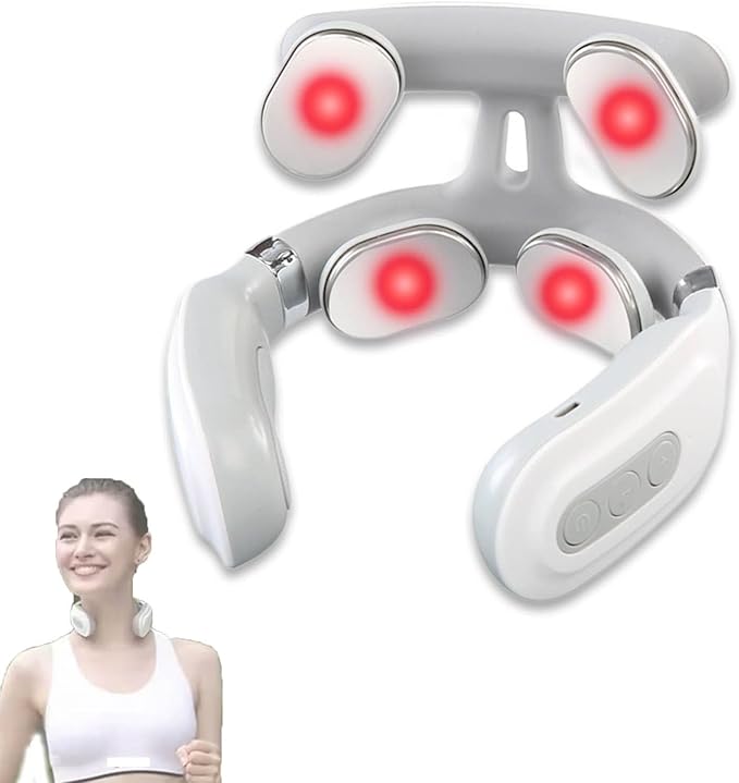 Magic Pro 2.0 Neck Massager 2025 New 4 Head Heated Electric Portable Necks Massagers 6 Modes &amp 15 Levels Deep 3D Kneading Promotes Muscle Relaxation for Neck Back(1pcs)