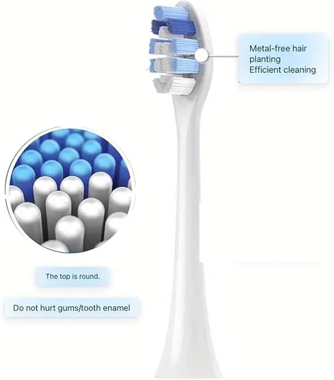 4-16pcs Replacement Toothbrush Heads Compatible for XH3/XH6/XH9/R(4White 4Black)