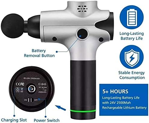 Marycan Handheld Quiet Percussion MassagerDeep Tissue Handheld Massager Back Muscle Soreness and Recovery for Athletes (Color : Black)