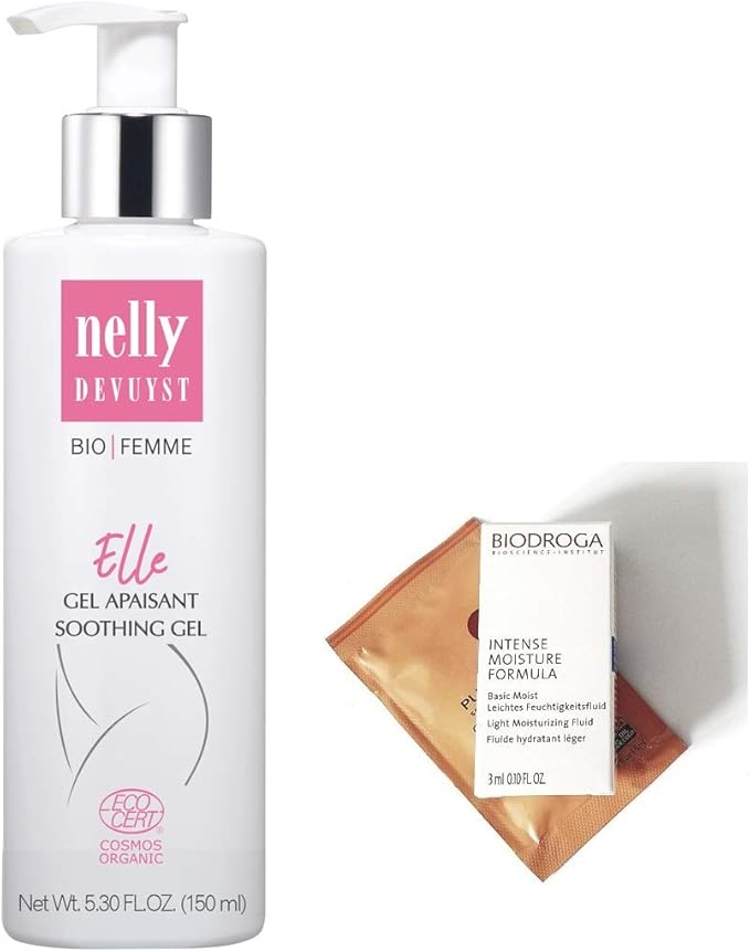 100% Organic Intimate Feminine Hygiene ph Soothing Gel for Sensitive &amp Irritated Private Area with Chamomile &amp Aloe Vera. Vegan. Hypoallergenic. Parabens &amp Sulfates FREE by Nelly DeVuyst B