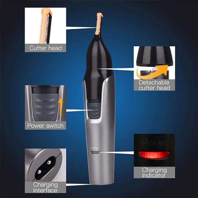 3 in 1 Ear and Nose Hair Trimmer for Men and Women Rechargeable Waterproof Eyebrow Hair Remove Facial Hair Trimmer for Bathroom Travel Hotel Easy Cleansing