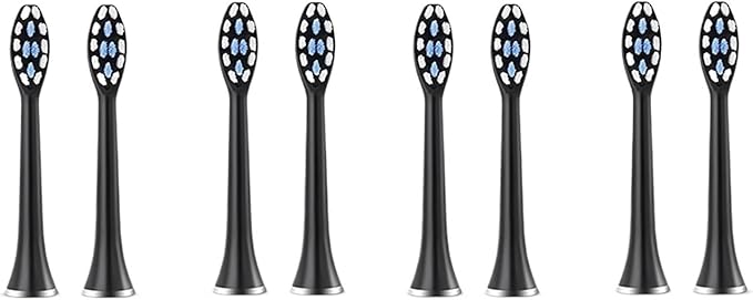 4/8PCS Replacement Toothbrush HeadsCompatible for SUBORT S7 Brush Heads Electric Accessories(8 Black Brush Head)