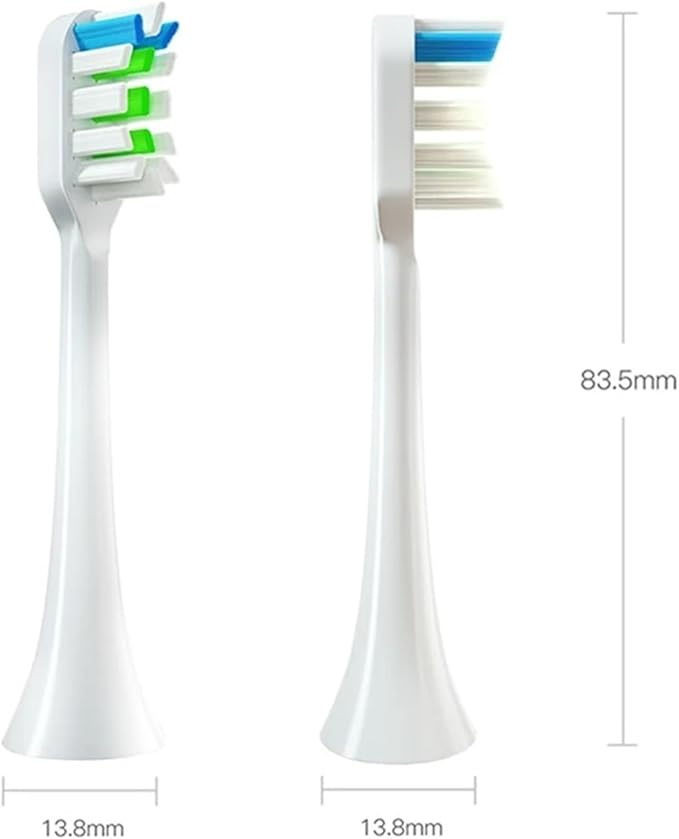 4PCS Replacement Brush HeadsCompatible for SOOCASX3/X3U/X5 Electric Toothbrush(4WhiteBlue)