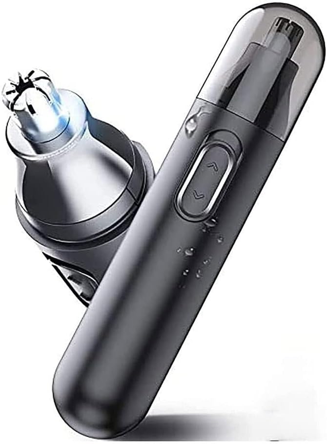 Ear and Nose Hair Trimmer Clipper - Professional Painless Eyebrow and Facial Hair Trimmer for Men and Women Battery-Operated Waterproof Dual Edge Blades for Easy Cleansing