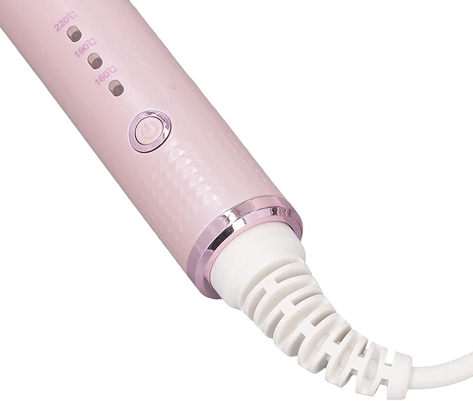 Hair Curling Iron Negative Ion Hair Curler with Dual Ion Generator 3 Temperature Settings Wand Curler for Women Pink Color 54W