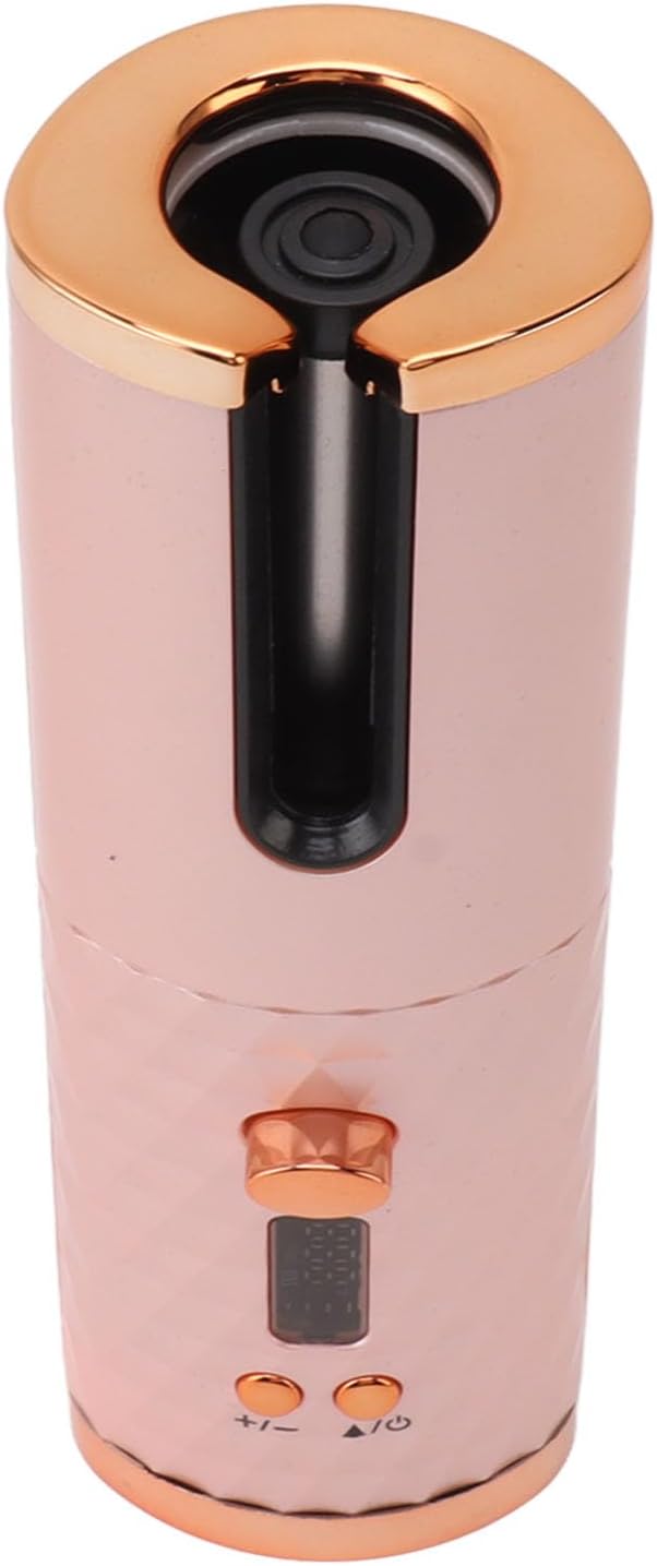 Keenso Cordless Automatic Hair Curler Fast Heating USB Rechargeable Portable Curling Wand for Hair Styling Flexibly Adjustable Temperature Lasts Up to 60 Minutes with Digital Display for Longlasting