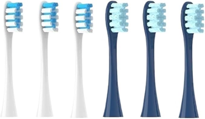 6PCS Replacement Heads Compatible for Flow/X/X PRO/ Z1/ F1/ One/Air 2 /SE Brush Heads Soft Sonic Toothbrush Bristle(Gray)
