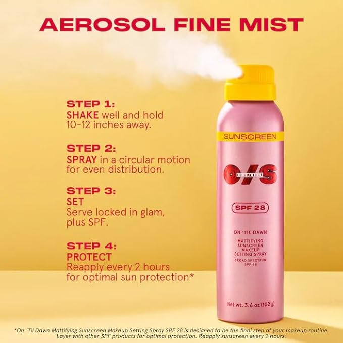 O/S by P-Starr - On 'Til Dawn Mattifying Sunscreen Makeup Setting Spray SPF 28 Long-wearing UV Protection - 3.6 oz/142 mL