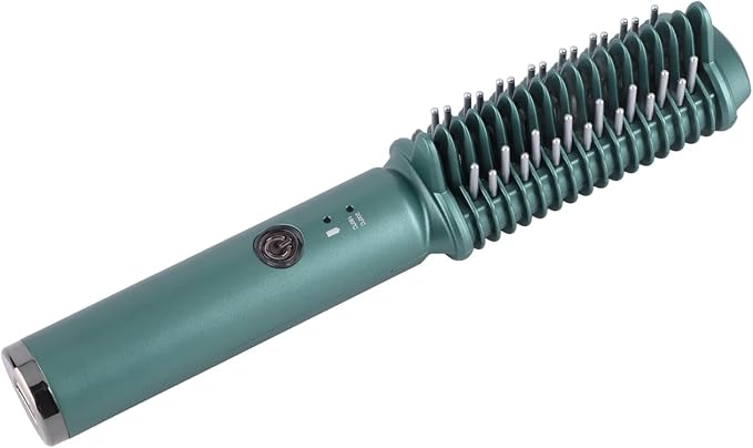 Hair Straightening Curling Brush Hair Straightener Comb Cordless 2-in-1 Hair Straightener and Curler Quick Heating USB Rechargeable for Daily Styling and Travel