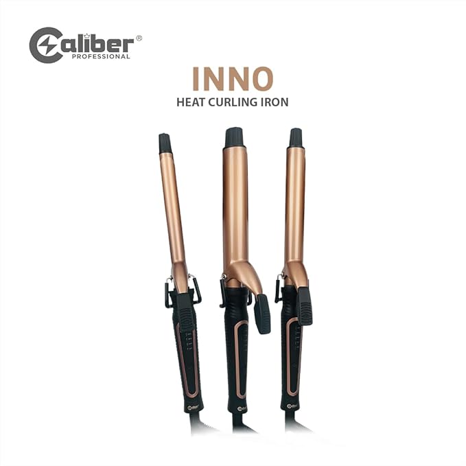 Caliber Professional Inno Heat Curling Iron Adjustable Temperature LED Display Rose Gold (1 inch (25mm))